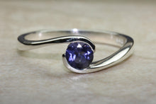 Load image into Gallery viewer, Natural Iolite Gemstone Ring.Sterling Silver Iolite Ring.16th,18th,21st birthday or Anniversary,Promise,Dress or Statement Ring.