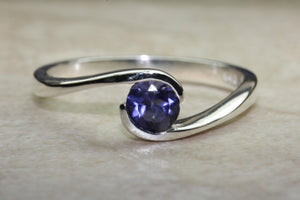 Natural Iolite Gemstone Ring.Sterling Silver Iolite Ring.16th,18th,21st birthday or Anniversary,Promise,Dress or Statement Ring.