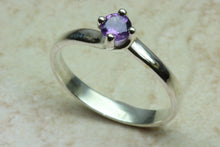 Load image into Gallery viewer, Silver Ring set with Natural Amethyst.February birthstone,Pisces Zodiac Gemstone.Perfect 16th,18th,21st birthday or Anniversary Gift.