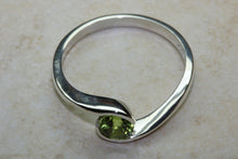 Load image into Gallery viewer, Natural Peridot Gemstone Ring.Sterling Silver Peridot.Perfect 16th,18th,21st birthday or Anniversary Gift.Promise Ring,Dress,Statement Ring.