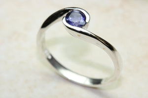 Natural Iolite Gemstone Ring.Sterling Silver Iolite Ring.16th,18th,21st birthday or Anniversary,Promise,Dress or Statement Ring.