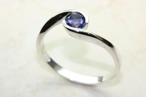 Natural Iolite Gemstone Ring.Sterling Silver Iolite Ring.16th,18th,21st birthday or Anniversary,Promise,Dress or Statement Ring.