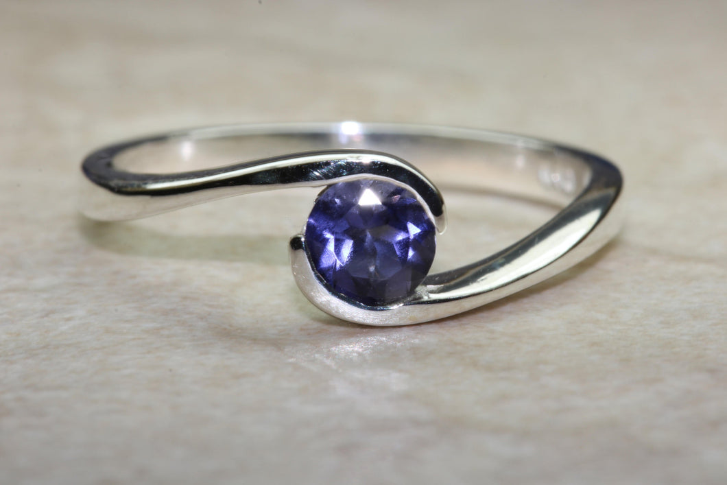 Natural Iolite Gemstone Ring.Sterling Silver Iolite Ring.16th,18th,21st birthday or Anniversary,Promise,Dress or Statement Ring.