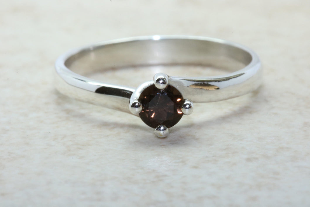 Natural Smokey Quartz Gemstone Ring.Sterling Silver.Perfect 16th,18th,21st birthday or Anniversary Gift.Promise Ring,Dress,Statement Ring.