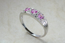 Load image into Gallery viewer, White Gold Pink Topaz and Diamond set Ring