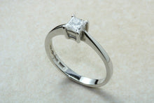 Load image into Gallery viewer, Princess cut Diamond Solitaire, Perfected in Platinum