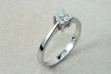 Load image into Gallery viewer, Princess cut Diamond Solitaire, Perfected in Platinum