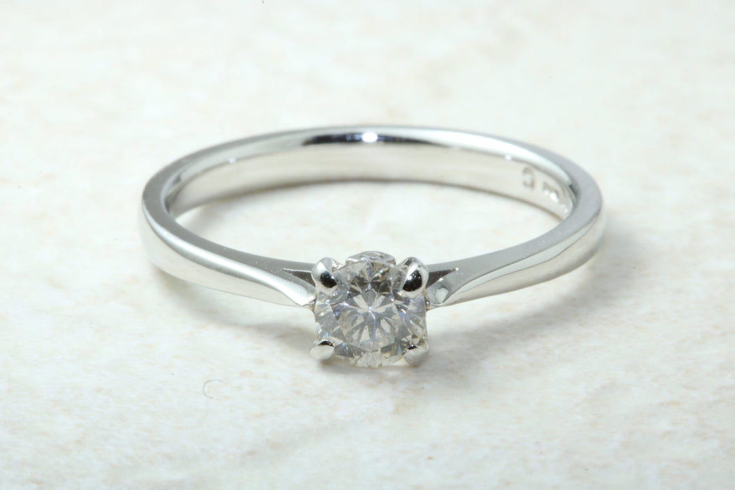 Platinum Natural Diamond Solitaire,Real 0.32ct Round Brilliant Cut Diamond,Grade F colour VS1 Clarity. Platinum Engagement Ring,Promise Ring