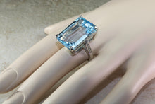 Load image into Gallery viewer, Very Very Large 60 carat Natural Blue Topaz set Yellow Gold Ring