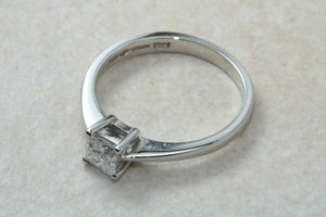 Princess cut Diamond Solitaire, Perfected in Platinum