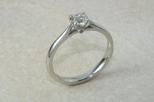 Platinum Natural Diamond Solitaire,Real 0.32ct Round Brilliant Cut Diamond,Grade F colour VS1 Clarity. Platinum Engagement Ring,Promise Ring
