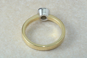 Bezel Set Yellow and White Gold Diamond Solitaire