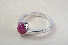 Load image into Gallery viewer, Silver Natural Oval Cabochon Ruby Ring. Suitable for ladies of all ages.Real Oval Ruby.July birthstone and Capricorn Zodiac Gemstone