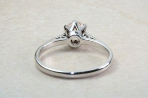 Simple Natural Morganite Solitaire. 18ct White Gold. Simple ring set with over Half carat Round cut Morganite