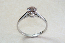 Load image into Gallery viewer, Simple Natural Morganite Solitaire. 18ct White Gold. Simple ring set with over Half carat Round cut Morganite
