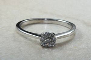 Diamond set Cluster Ring