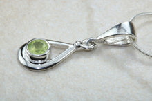 Load image into Gallery viewer, Natural Peridot Gemstone Pendant.Sterling Silver Peridot Necklace.Perfect 16th,18th,21st birthday or Anniversary Gift.Pendant with Chain