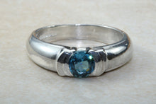 Load image into Gallery viewer, One carat Round cut Blue Topaz Ring