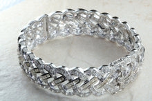 Load image into Gallery viewer, Very Dressy 10 carat Diamond set White Gold Hinged Bangle