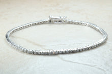 Load image into Gallery viewer, Diamond set tennis bracelet set in 9ct white gold, dainty with over half carats top grade diamonds, perfect gift for all of lifes occasions