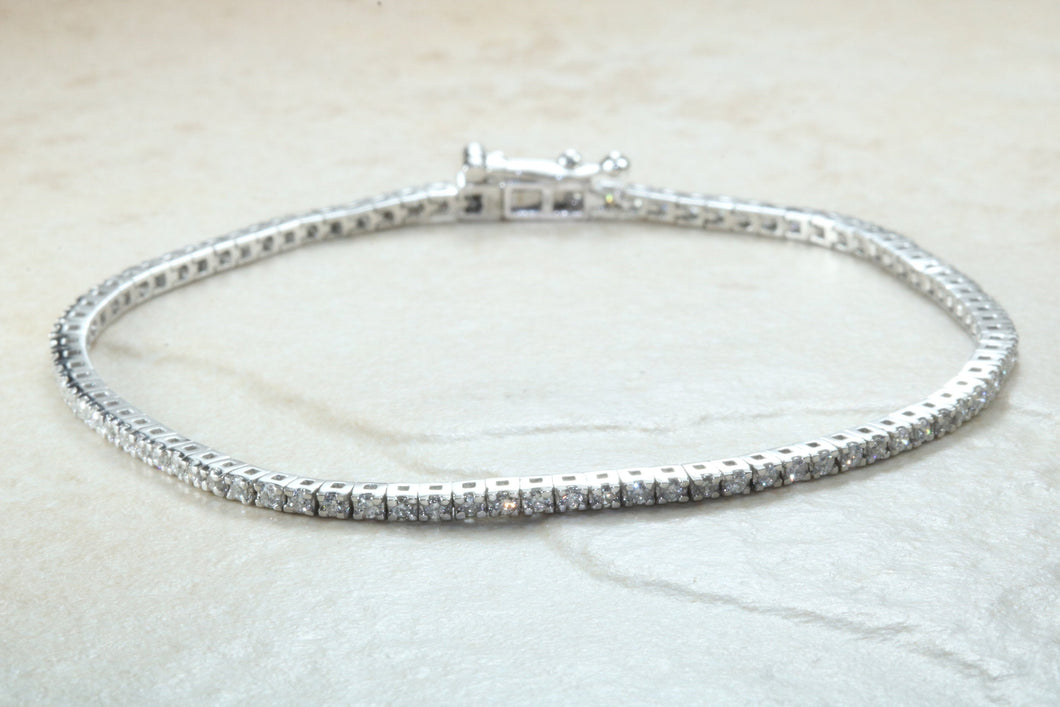 Diamond set tennis bracelet set in 9ct white gold, dainty with over half carats top grade diamonds, perfect gift for all of lifes occasions