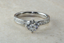 Load image into Gallery viewer, Shoulder set Diamond Engagement Ring