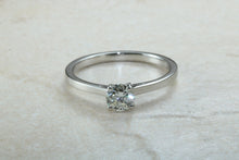 Load image into Gallery viewer, Natural round brilliant cut diamond platinum solitaire, 0.47 carat top grade diamond