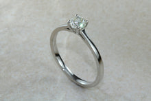 Load image into Gallery viewer, Natural round brilliant cut diamond platinum solitaire, 0.47 carat top grade diamond