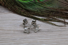 Load image into Gallery viewer, Elegant Princess cut Diamond Platinum Solitaire Stud Earrings