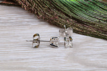 Load image into Gallery viewer, Simple and Petite Princess cut Diamond Solitaire Stud Earrings