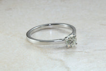 Load image into Gallery viewer, Natural round brilliant cut diamond platinum solitaire, 0.47 carat top grade diamond