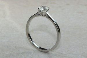 Natural round brilliant cut diamond platinum solitaire, 0.47 carat top grade diamond