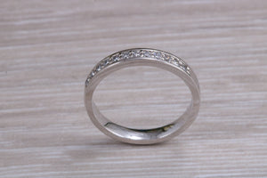 Half Circle Diamond set Platinum Band