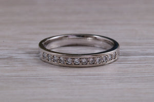 Half Circle Diamond set Platinum Band