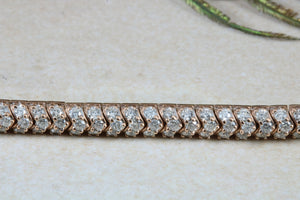 Three carats very unusual Rose Gold Diamond set Bracelet