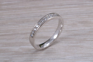 Half Circle Diamond set Platinum Band