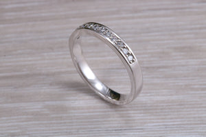 Half Circle Diamond set Platinum Band