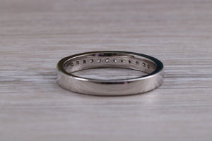 Half Circle Diamond set Platinum Band