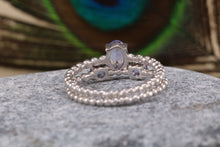 Load image into Gallery viewer, Set of Two Tanzanite Stack Rings in 9ct white gold