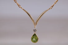 Load image into Gallery viewer, Peridot and Diamond set Earrings, Necklace and Bracelet in Yellow Gold