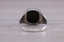 Load image into Gallery viewer, Black Onyx set Sterling Silver Signet Ring