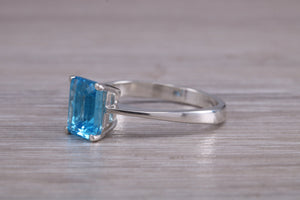 Swiss Blue Topaz set White Gold Ring