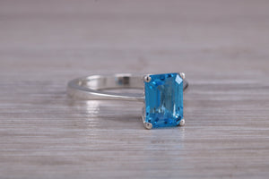 Swiss Blue Topaz set White Gold Ring