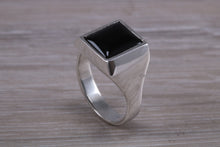 Load image into Gallery viewer, Large Chunky Natural Black Onyx set Ring