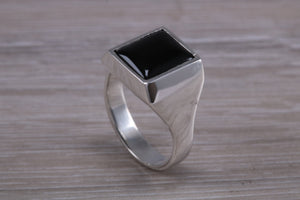 Large Chunky Natural Black Onyx set Ring