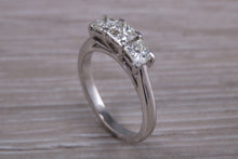 Load image into Gallery viewer, One carat Princess cut Diamond Trilogy Ring