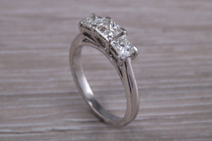 One carat Princess cut Diamond Trilogy Ring