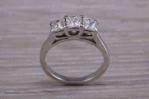 One carat Princess cut Diamond Trilogy Ring