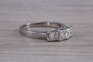 One carat Princess cut Diamond Trilogy Ring