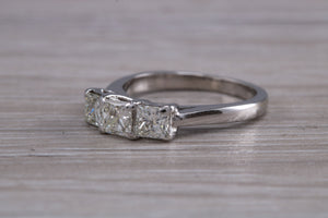 One carat Princess cut Diamond Trilogy Ring